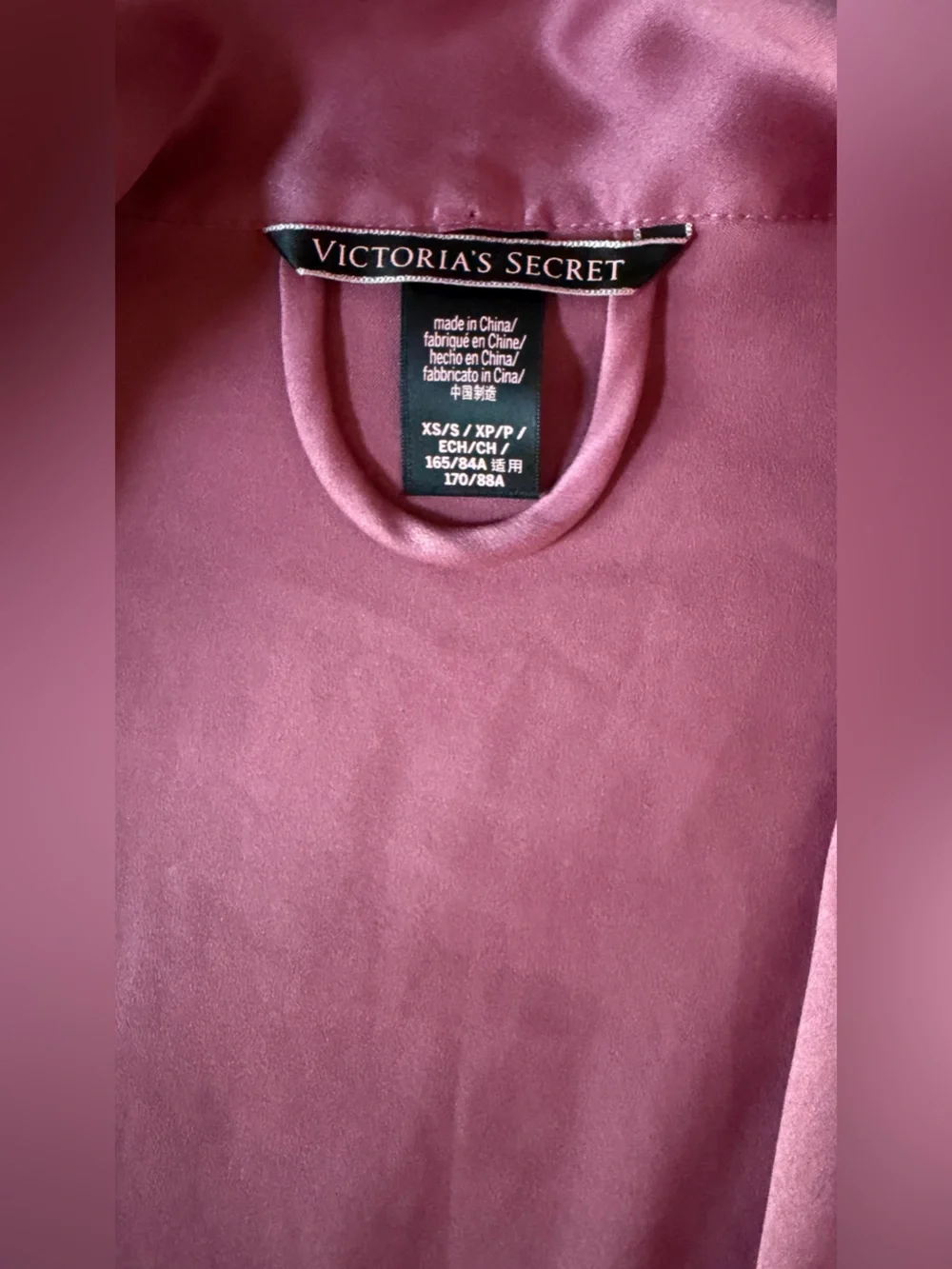 Victoria’s Secret Satin Kimono Robe XS/S Dusty Mauve Tie Waist